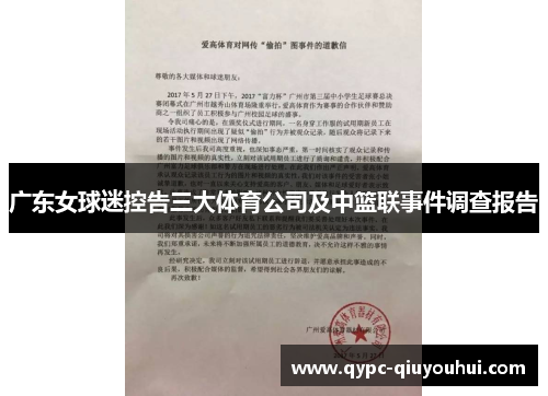 广东女球迷控告三大体育公司及中篮联事件调查报告 广东女球迷控告三大体育公司及中篮联事件调查报告